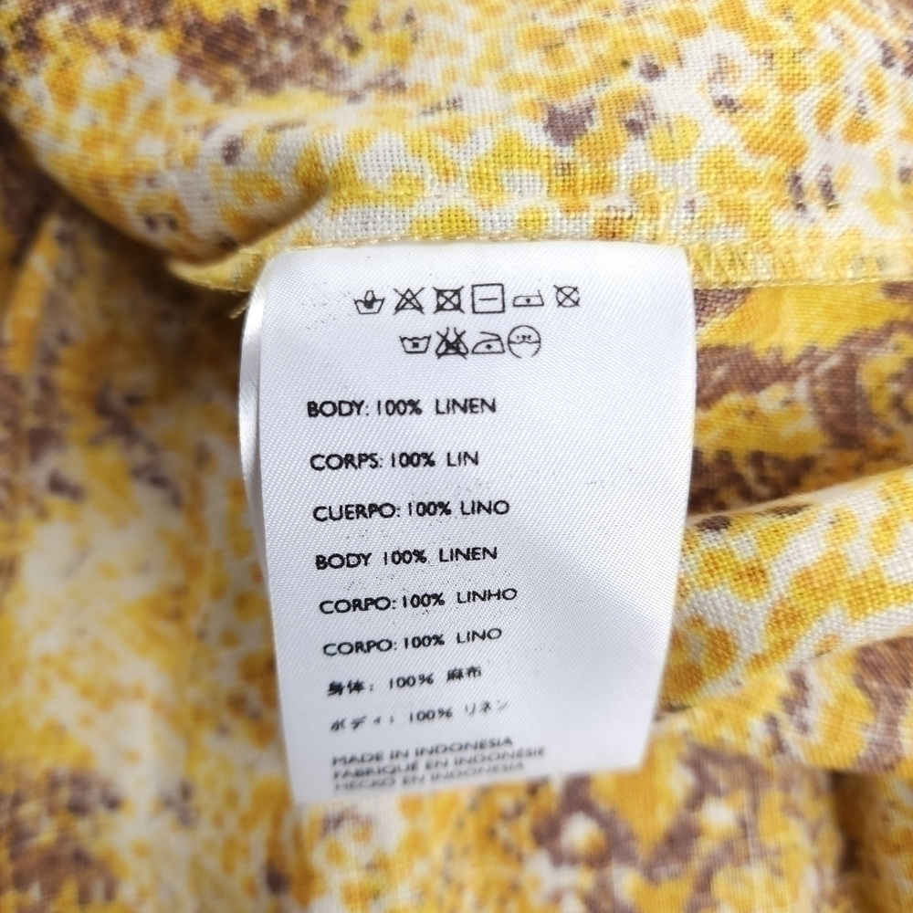 New Anthropologie Faithful the Brand Yellow Brown Boho Maxi Dress Sz 8 - Picture 5 of 13